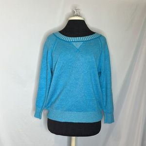J Crew 100% cashmere sweatshirt style sweater in bright blue
